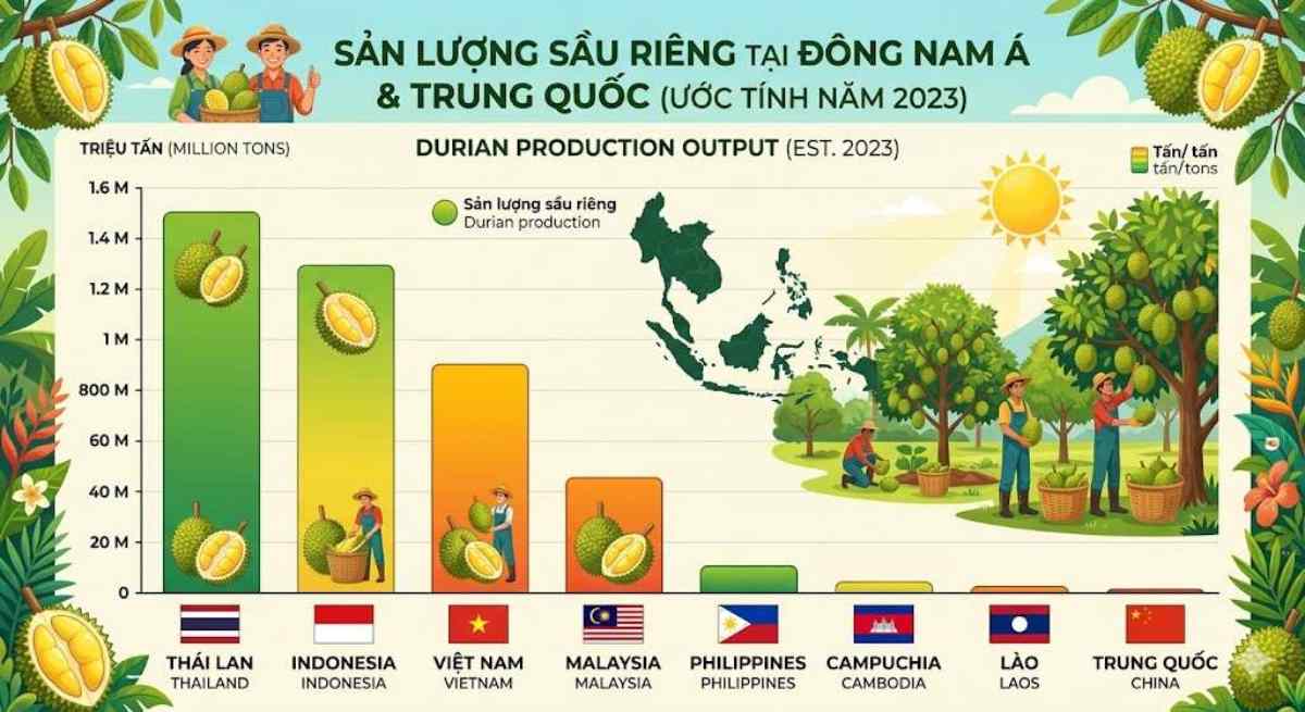 Sản lượng sầu riêng các nước